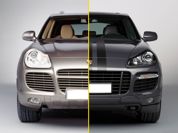 Dönüşüm öncesi ve sonrası otomobil görünümü